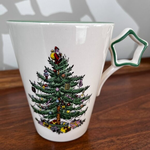 Spode Christmas Tree Star Handle Mug England Vintage 2003 Hard-to-Find S3324-A3 - Picture 4 of 11